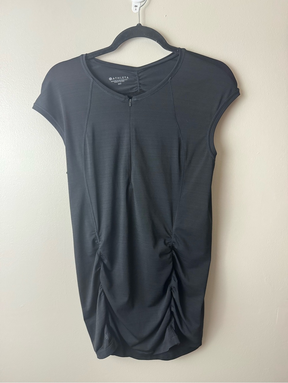 Athleta Black Ruched Active Top Medium Tall
